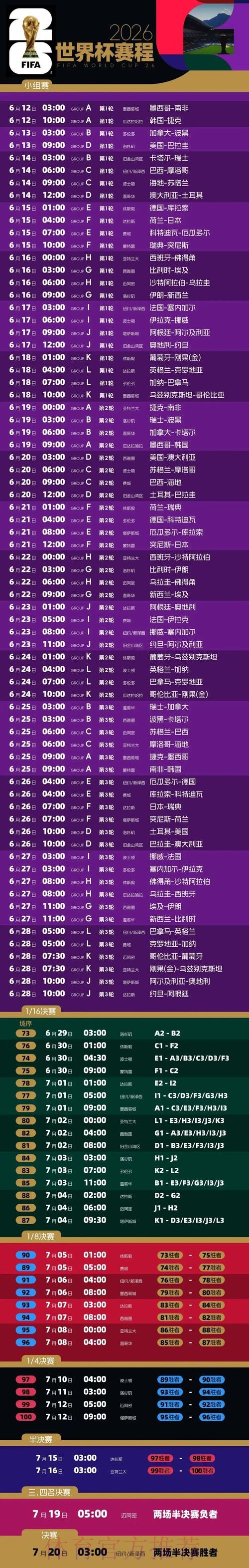 2026世界杯比赛时间实时更新全程直播直播平台 2026世界杯比赛时间实时更新全程直播直播平台