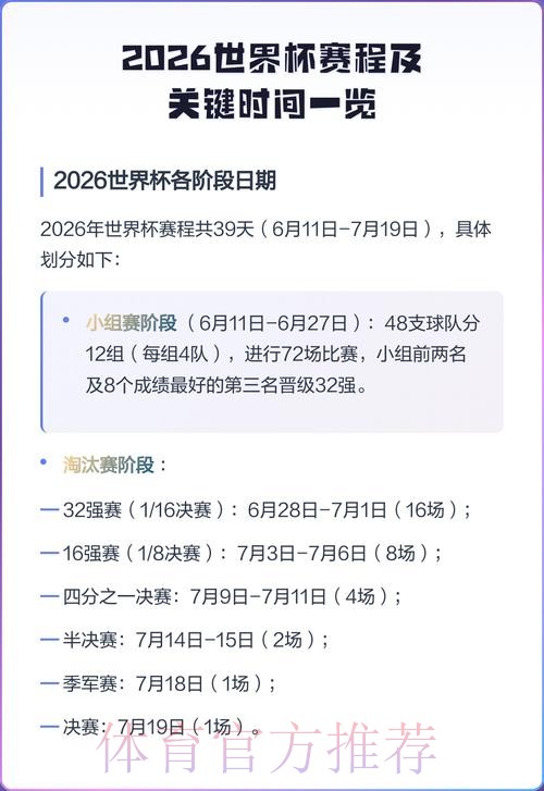 2026世界杯完整赛程一览完整安排查询入口 2026世界杯完整赛程一览完整安排查询入口